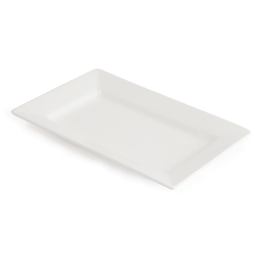 Olympia Lumina Wide Rim Rectangular Plates 257x155mm (4 Pack)