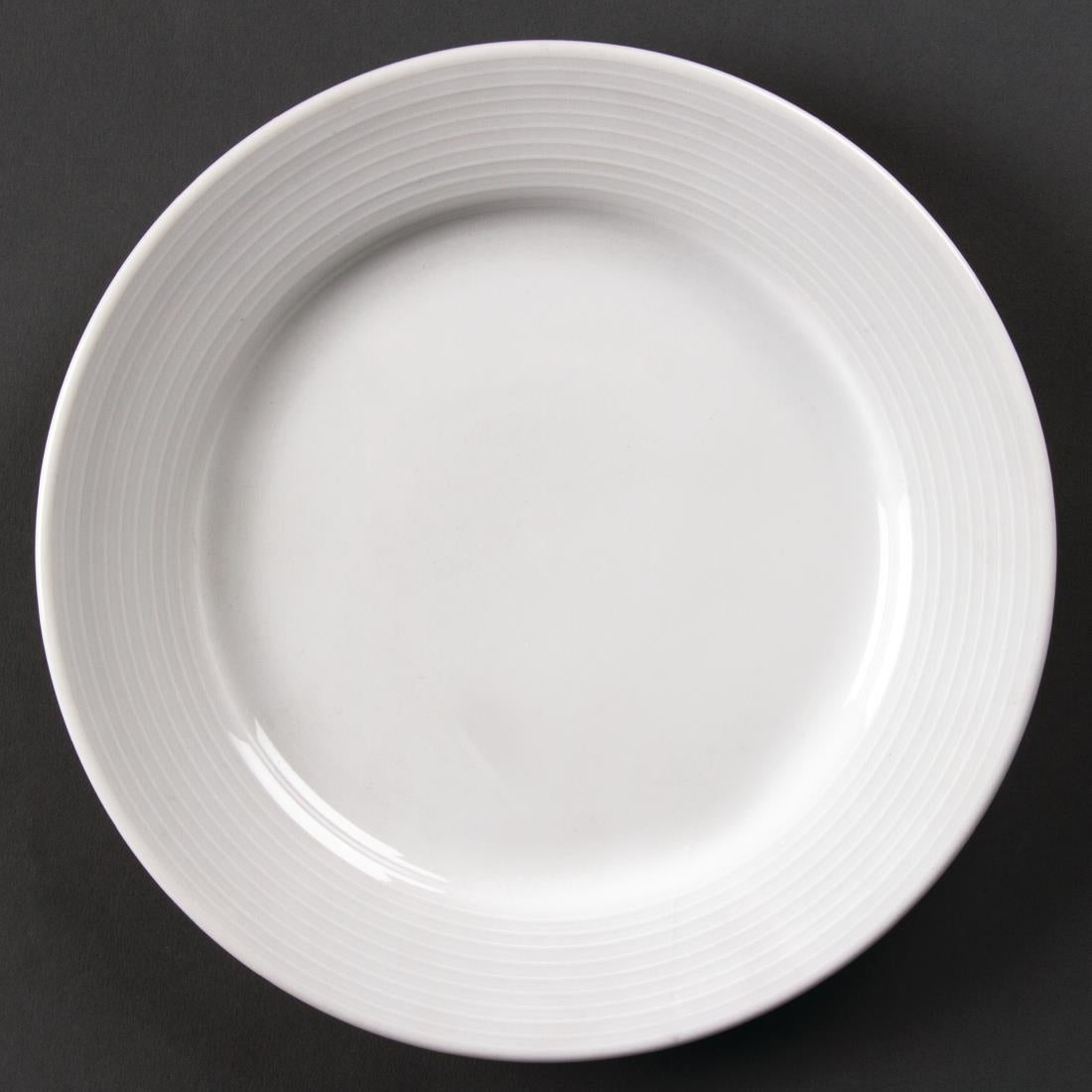 Olympia Linear Wide Rimmed Plates 200mm (12 Pack)