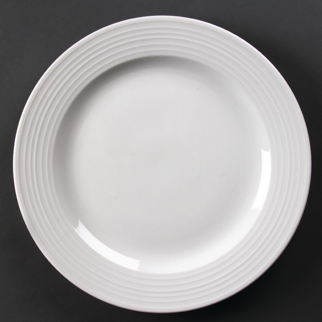 Olympia Linear Wide Rimmed Plates 310mm (6 Pack)