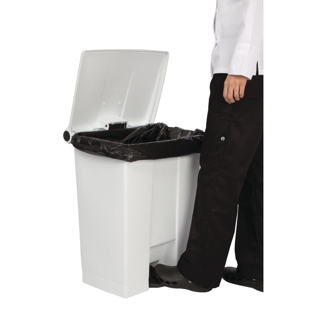 Rubbermaid Step-On Pedal Bin White 68Ltr