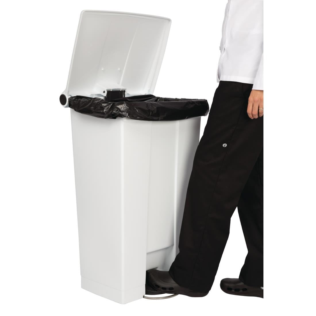 Rubbermaid Step-On Pedal Bin White 87Ltr