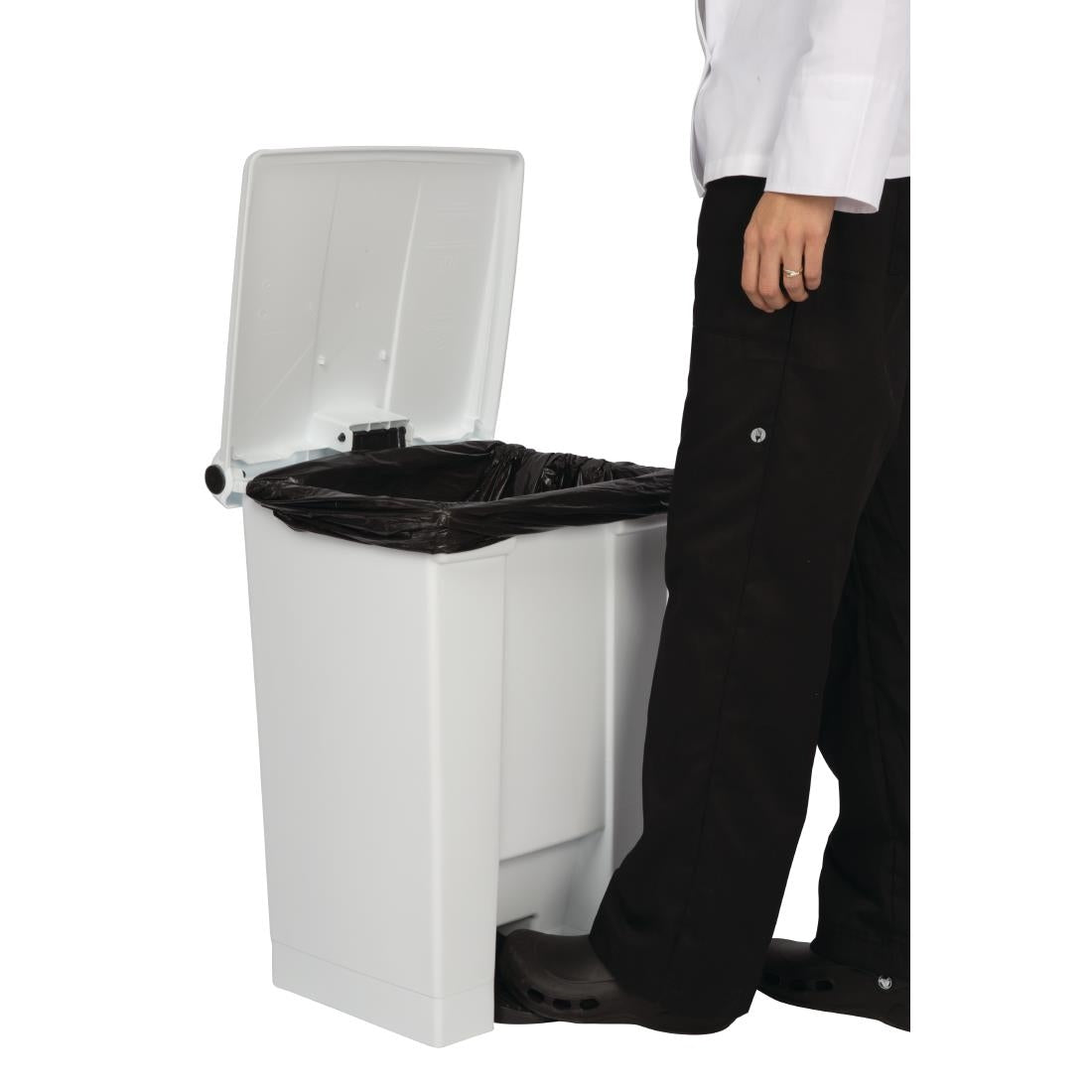 Rubbermaid Step-On Pedal Bin White 45.5Ltr