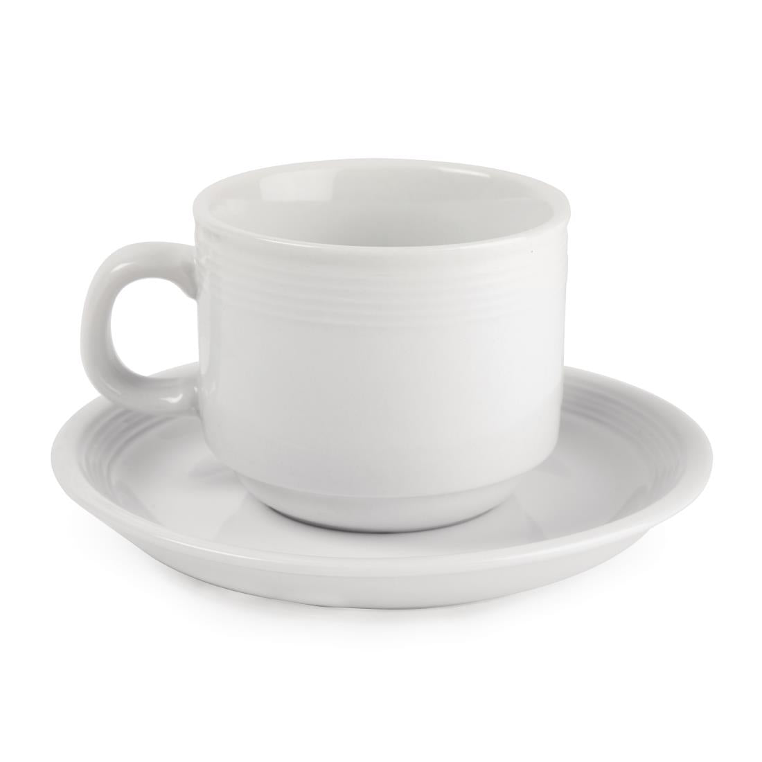 Olympia Linear Stacking Tea Cups 200ml (12 Pack)