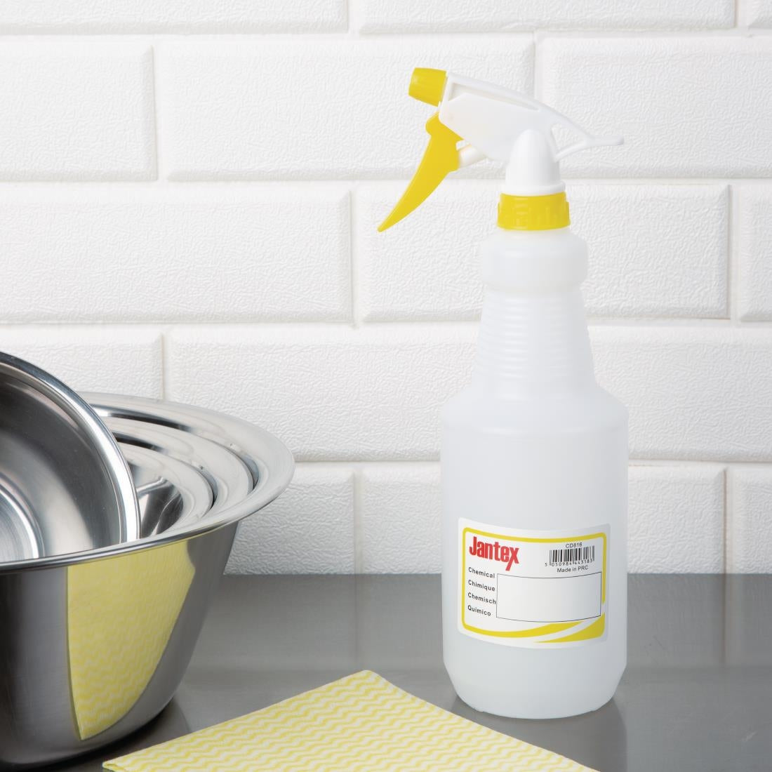 Jantex Colour-Coded Trigger Spray Bottle Yellow 750ml