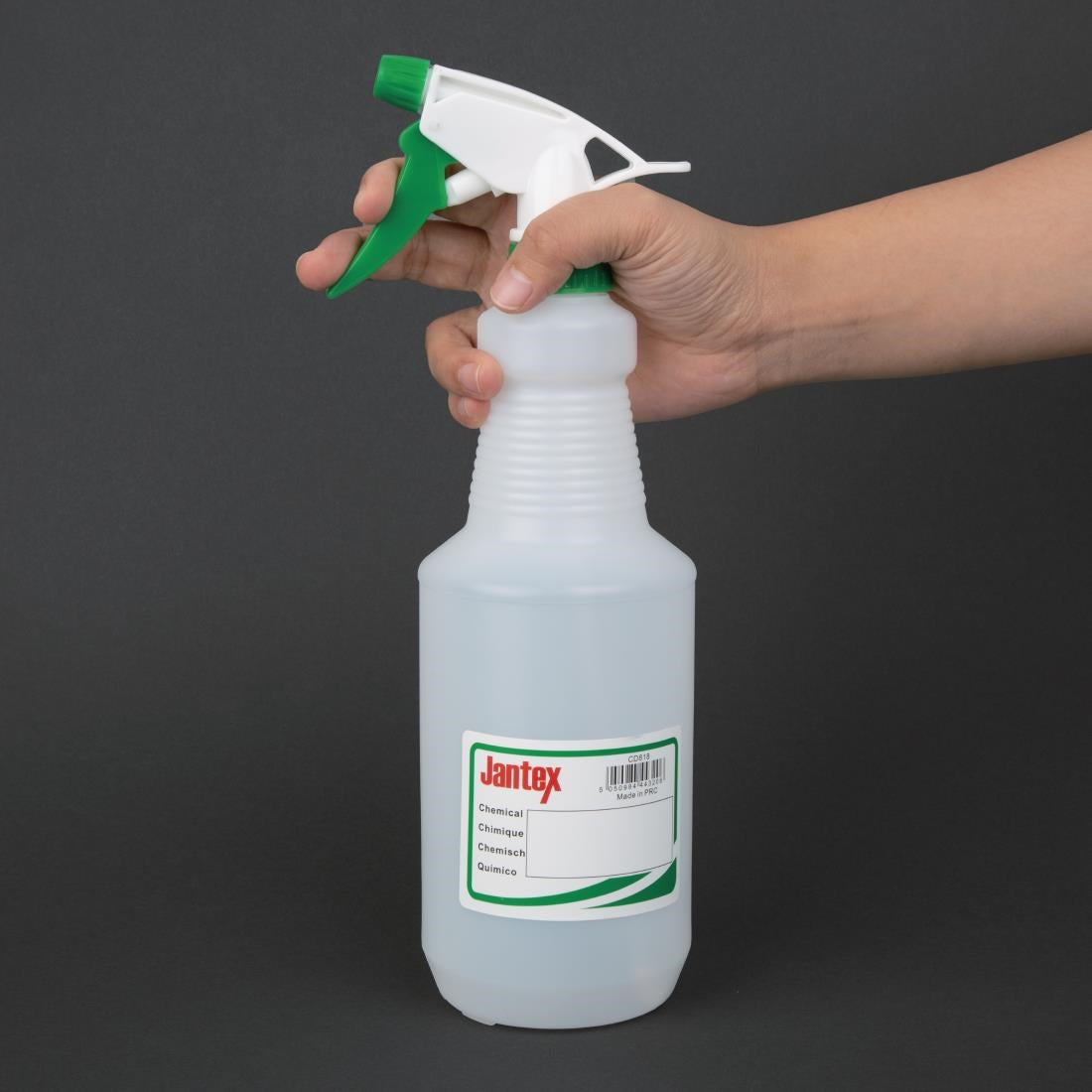 Jantex Colour-Coded Trigger Spray Bottle Green 750ml