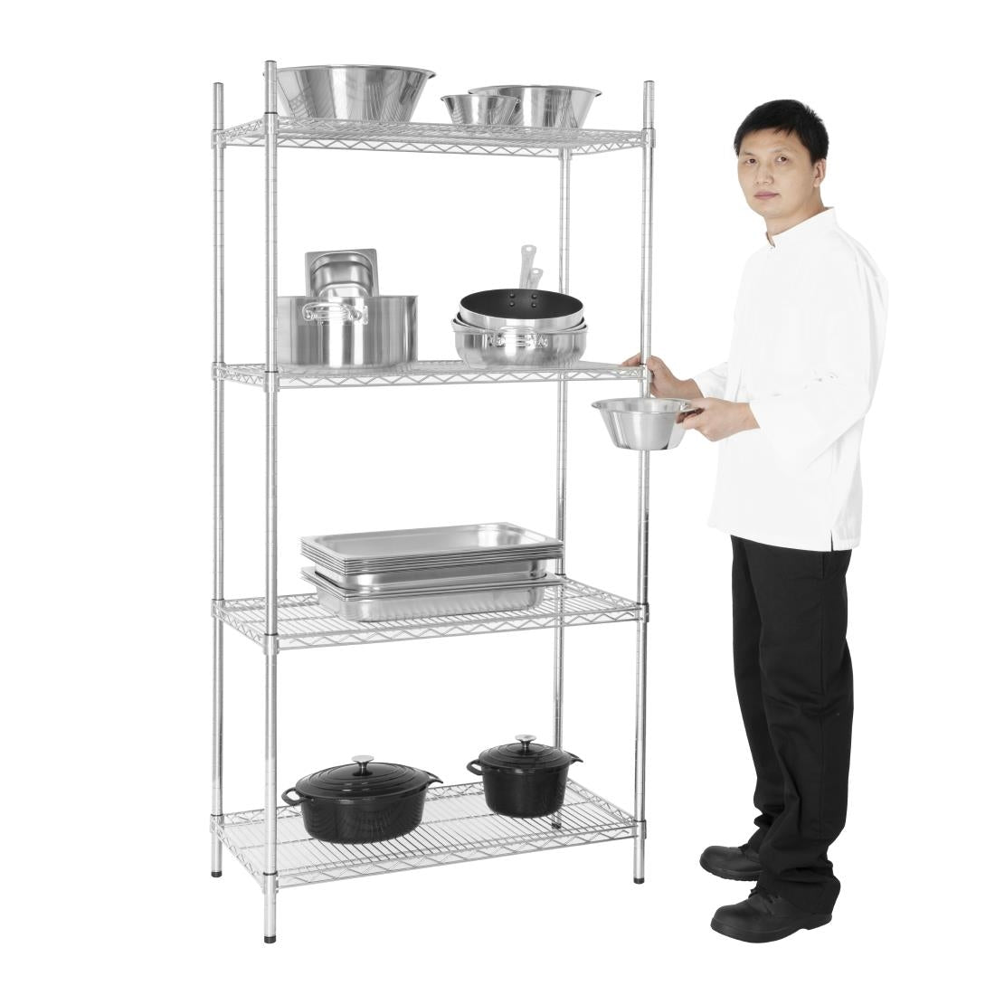 Vogue 4 Tier Wire Shelving Kit 915x460mm