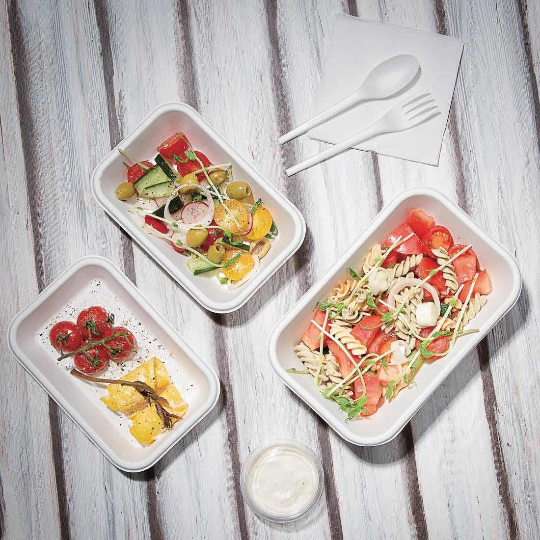 Fiesta Compostable Bagasse Food Trays 16oz (50 Pack)