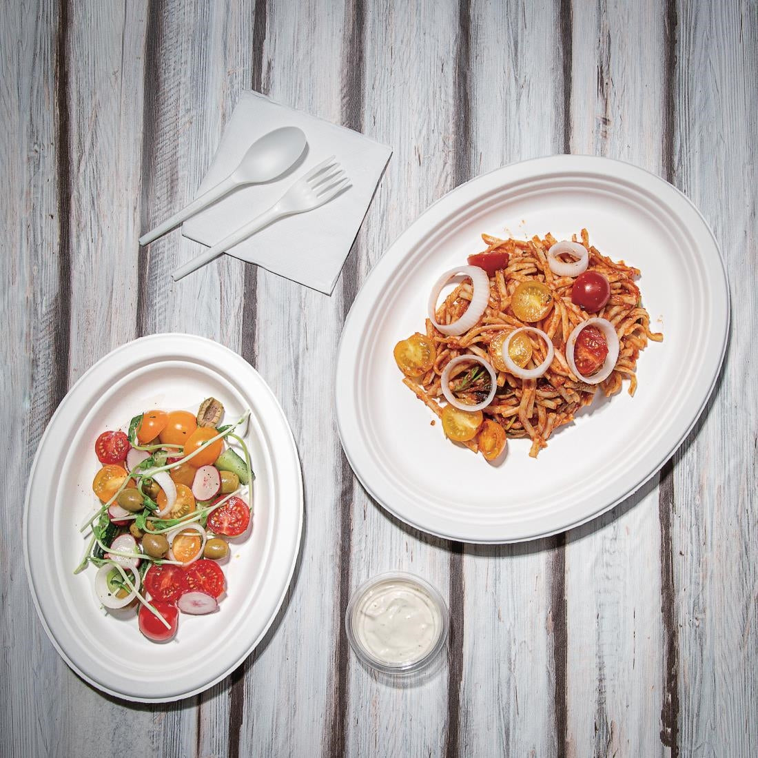 Fiesta Compostable Bagasse Oval Plates 198mm (50 Pack)