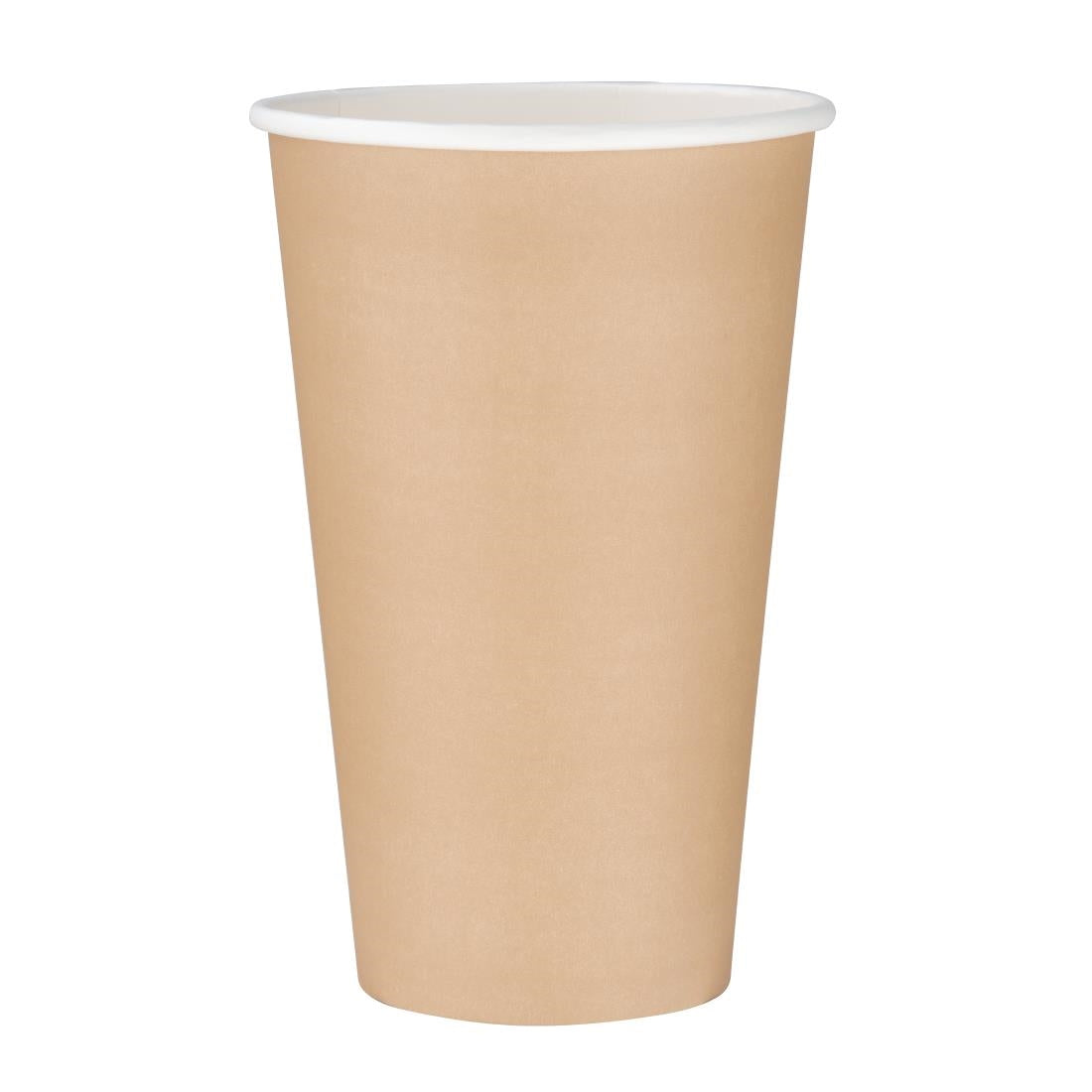 Fiesta Recyclable Single Wall Takeaway Coffee Cups Kraft 455ml / 16oz (50 Pack)