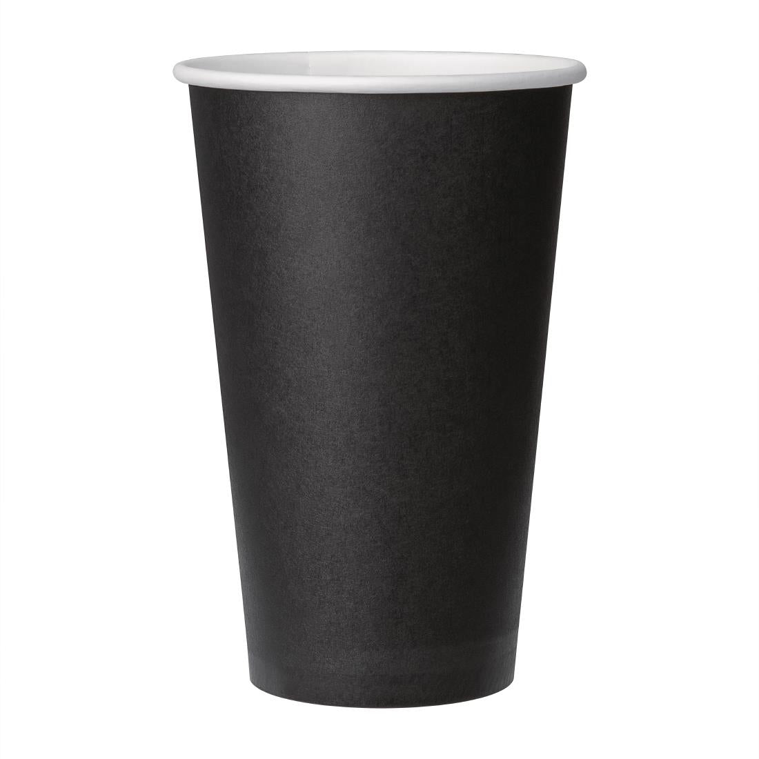 Fiesta Recyclable Coffee Cups Single Wall Black 455ml / 16oz (1000 Pack)