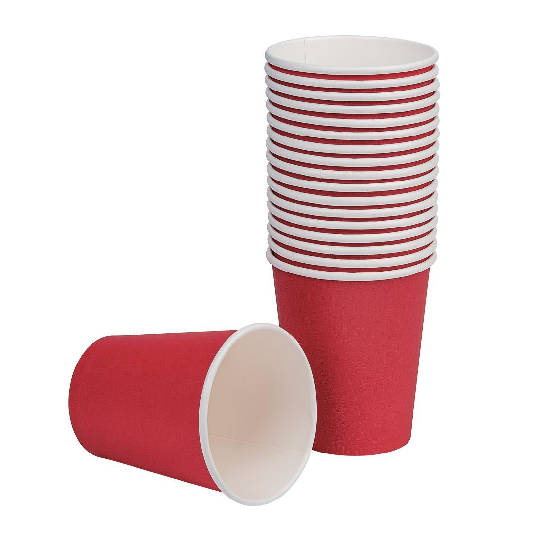 Fiesta Recyclable Single Wall Takeaway Coffee Cups Red 225ml / 8oz (1000 Pack)