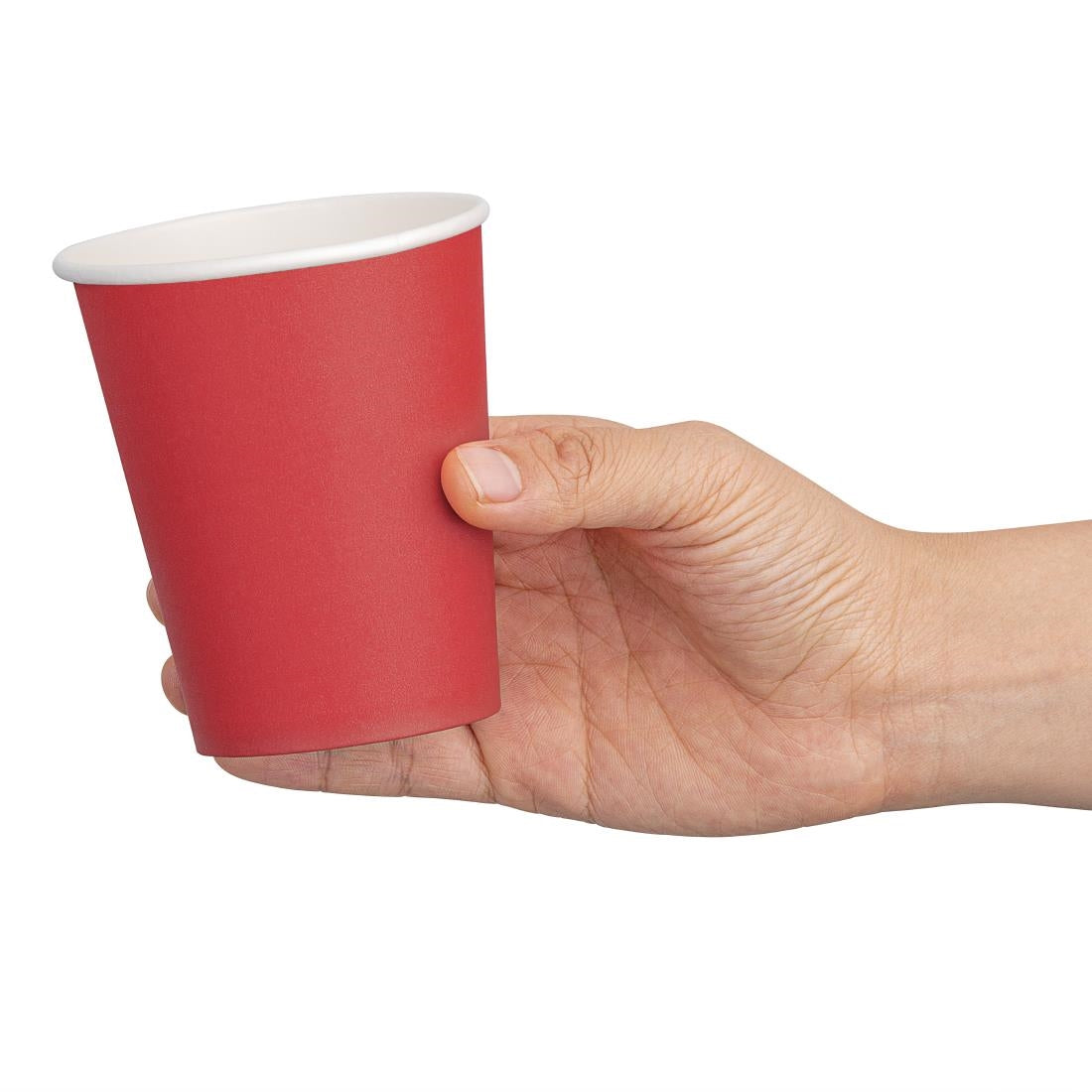 Fiesta Recyclable Single Wall Takeaway Coffee Cups Red 225ml / 8oz (1000 Pack)