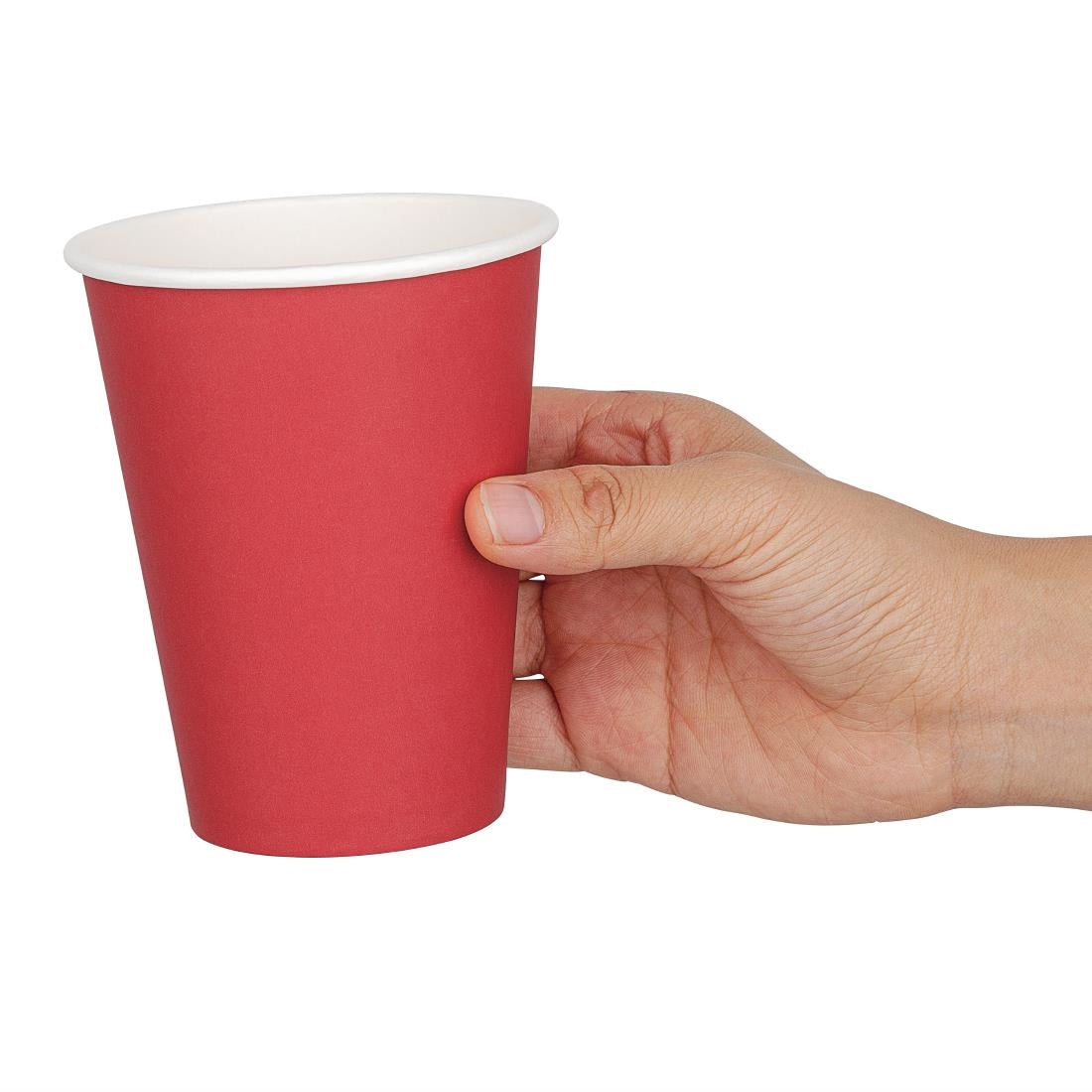 Fiesta Recyclable Single Wall Takeaway Coffee Cups Red 340ml / 12oz (1000 Pack)