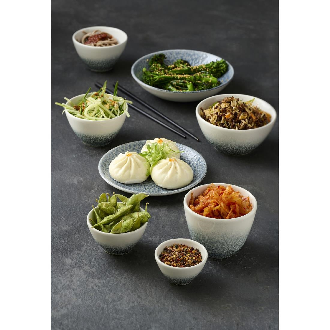 Churchill Studio Prints Raku Topaz Blue Snack Bowls 400ml (12 Pack)