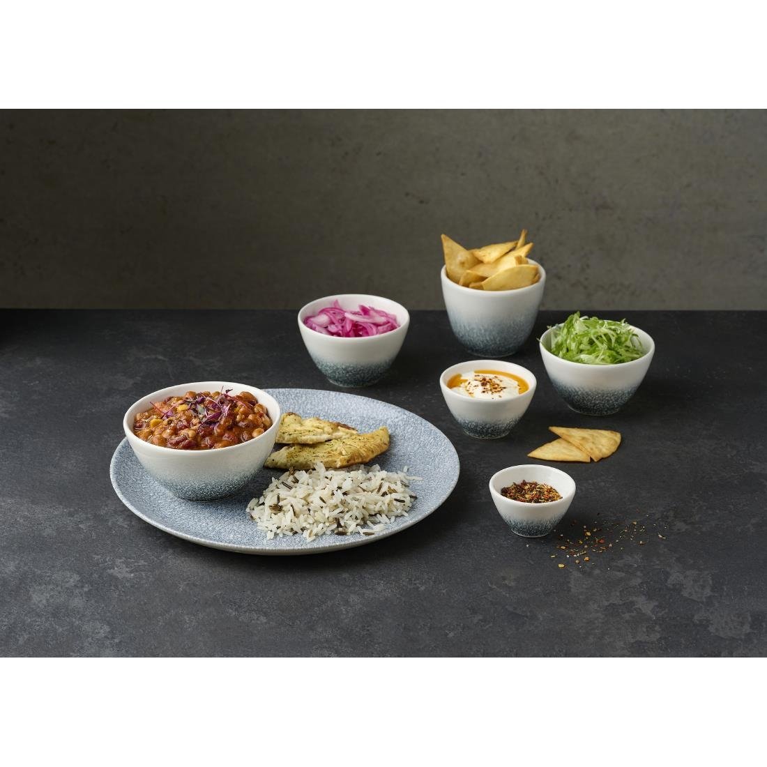 Churchill Studio Prints Raku Topaz Blue Deep Bowls 240ml (12 Pack)