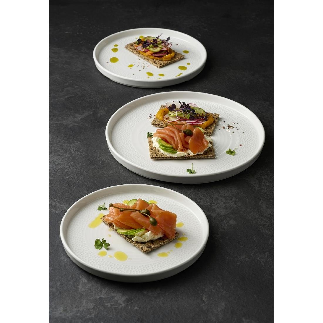 Churchill Isla White Walled Plates 210mm (6 Pack)