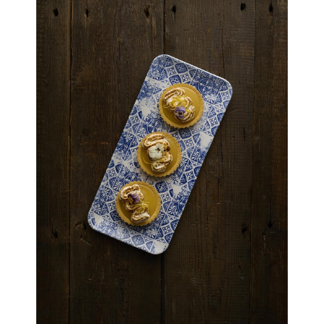 Dudson Makers Collection Organic Rectangular Platters Porto Blue 179mm (12 Pack)