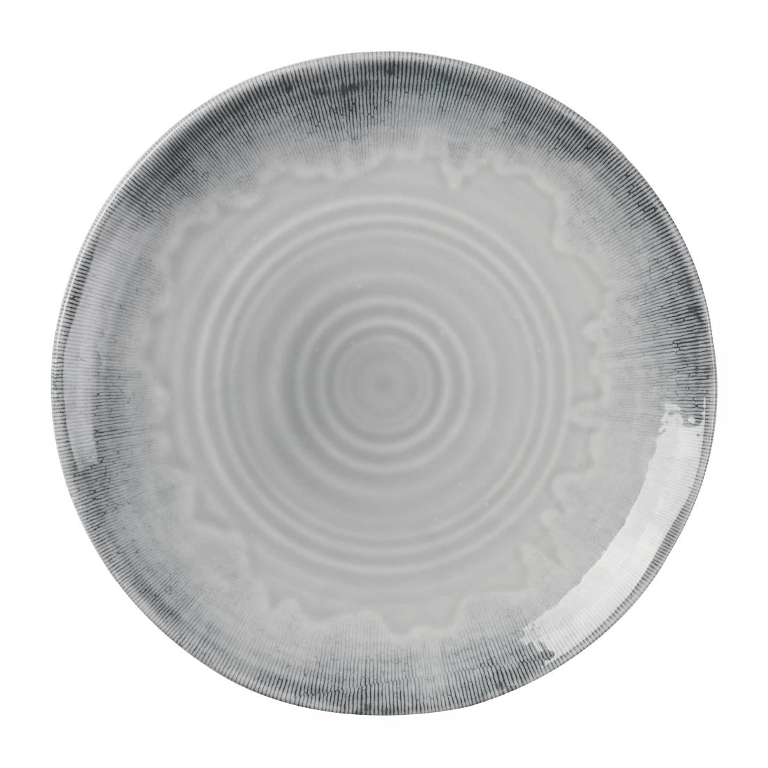 Dudson Harvest Flux Grey Organic Coupe Plates 230mm (12 Pack)