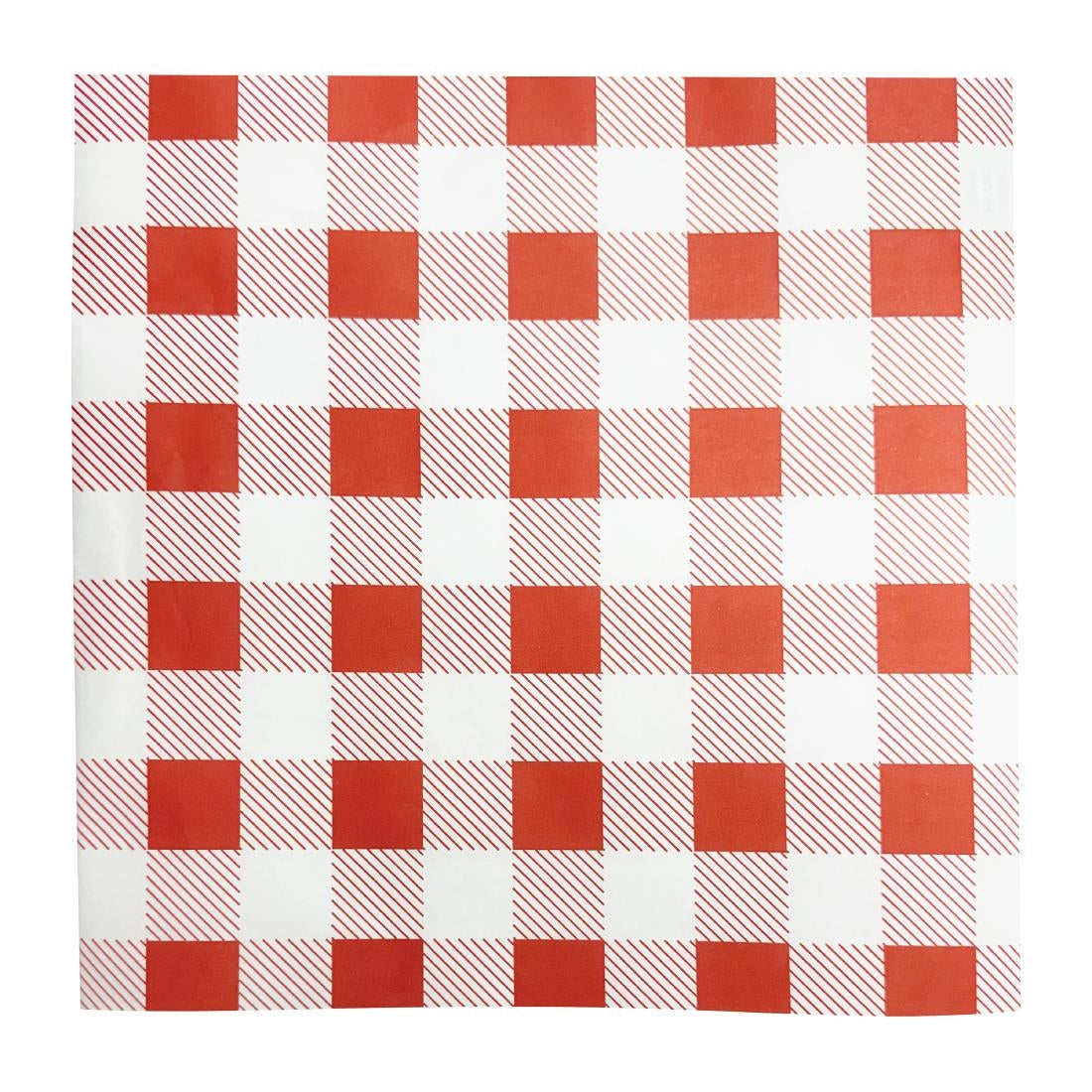 Fiesta Compostable Red Gingham Greaseproof Sheets 250x250mm (200 Pack)