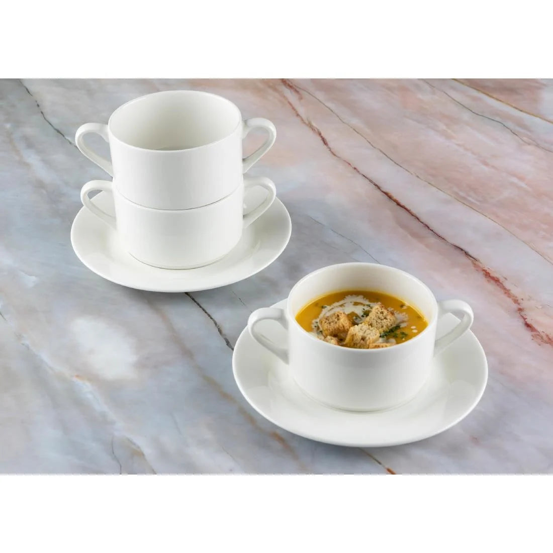 Elia Glacier Fine China Mug Saucers 155mm (6 Pack)