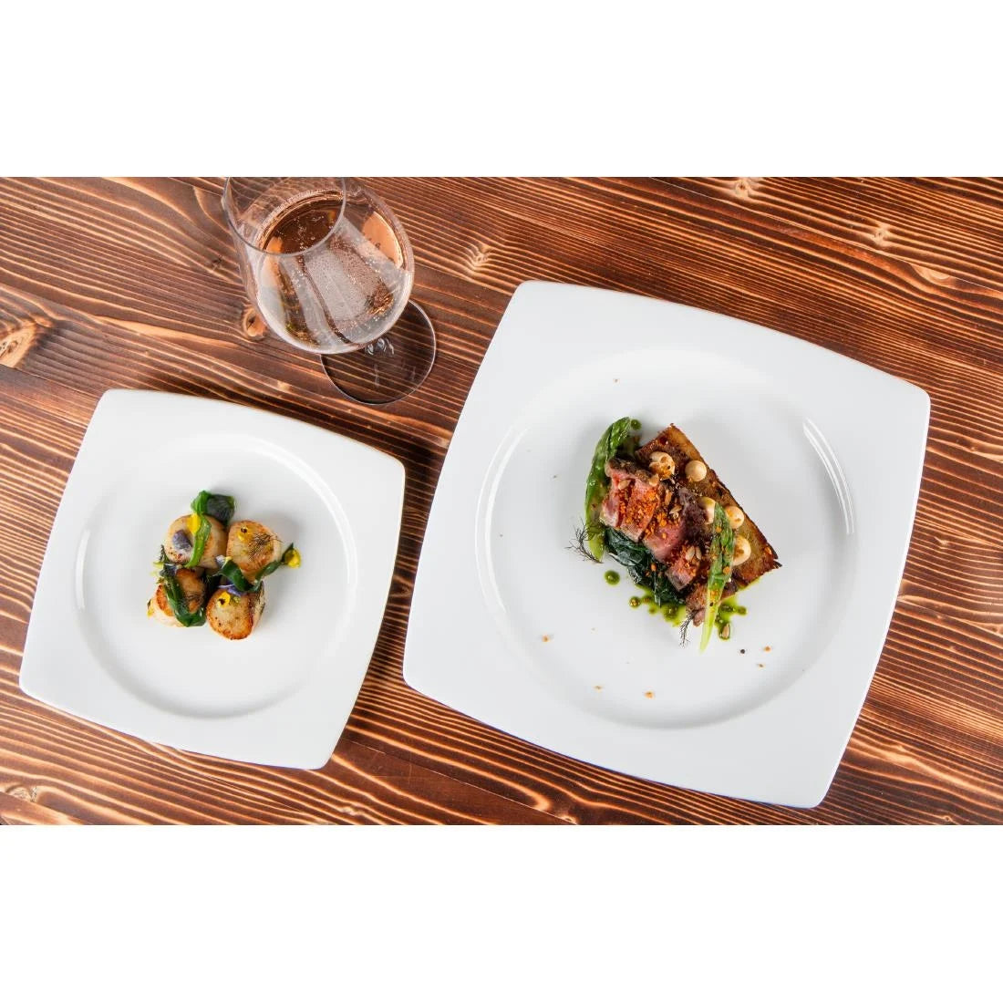 Elia Glacier Fine China Square Plates 190x190mm (6 Pack)
