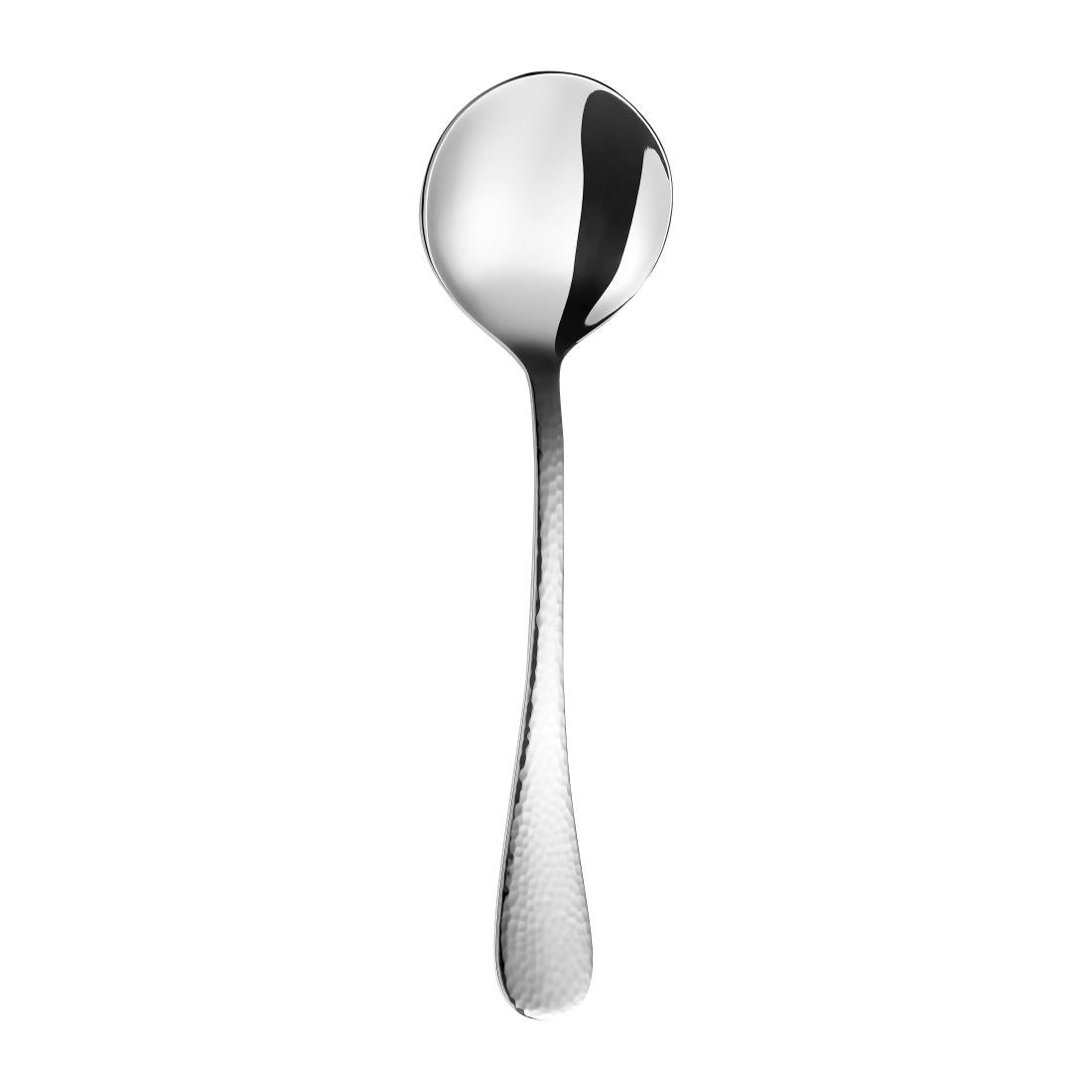Amefa Sierra Hammered Round Soup Spoons (12 Pack)