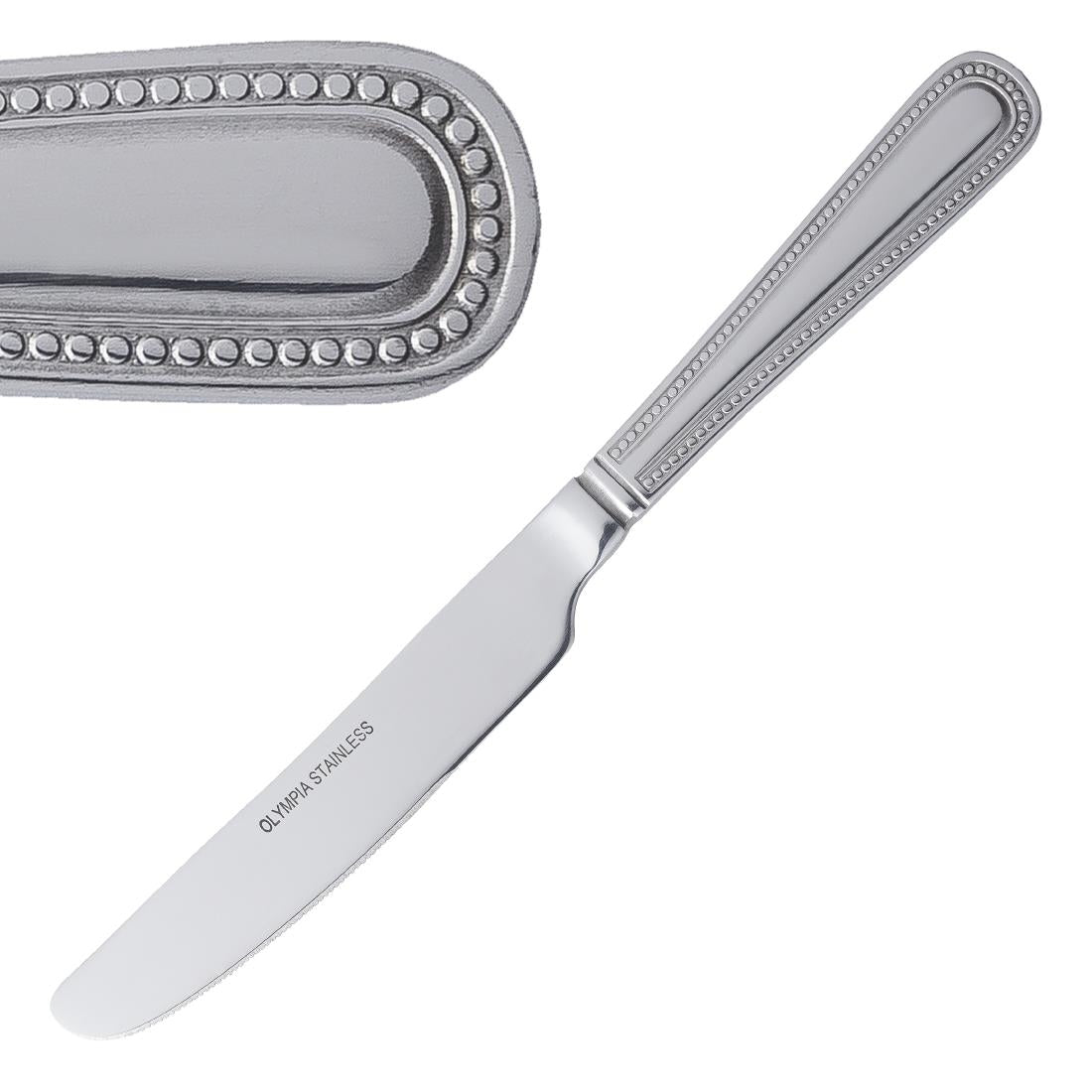 Olympia Bead Solid Handle Dessert Knife (12 Pack)
