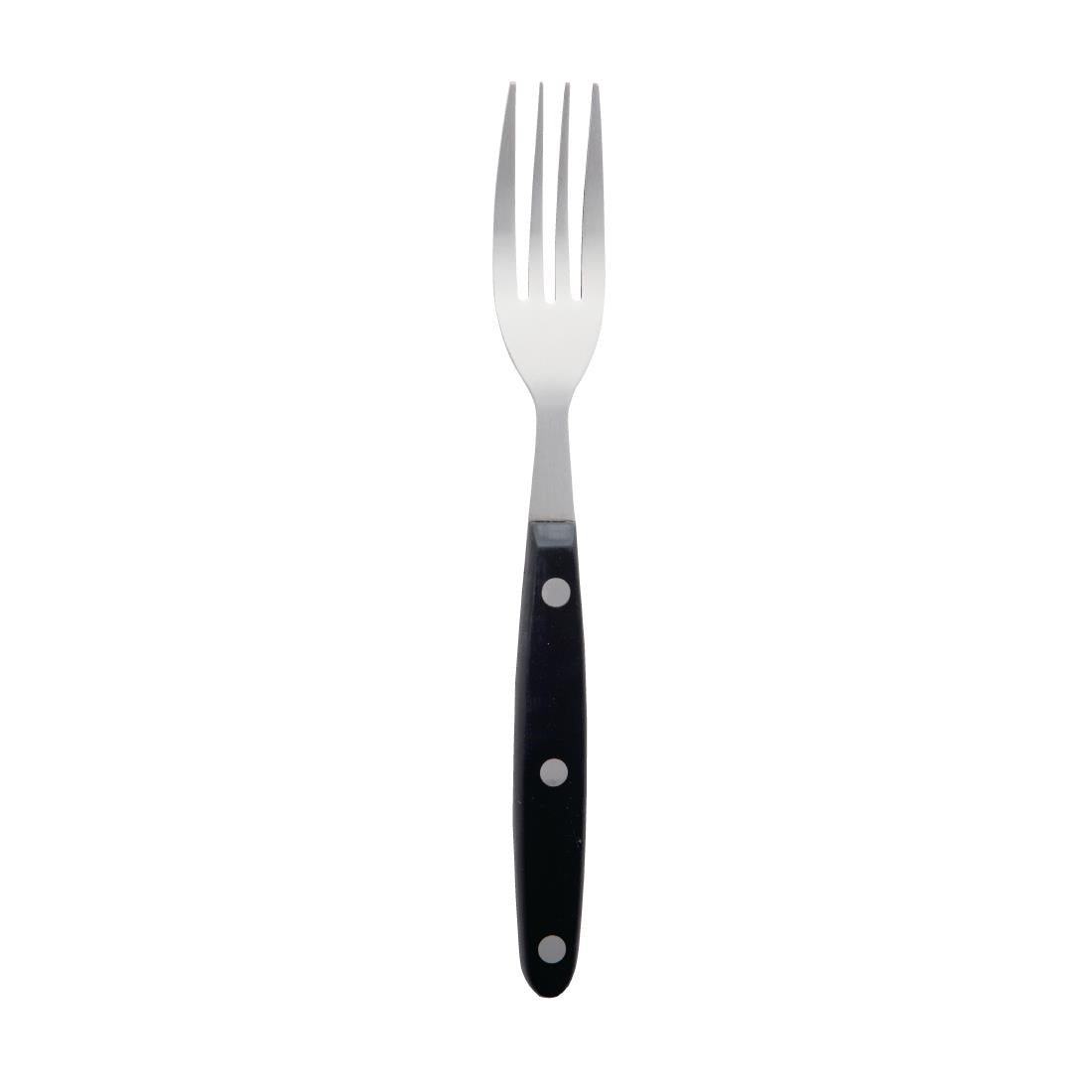 Olympia Steak Forks Black Handle (12 Pack)