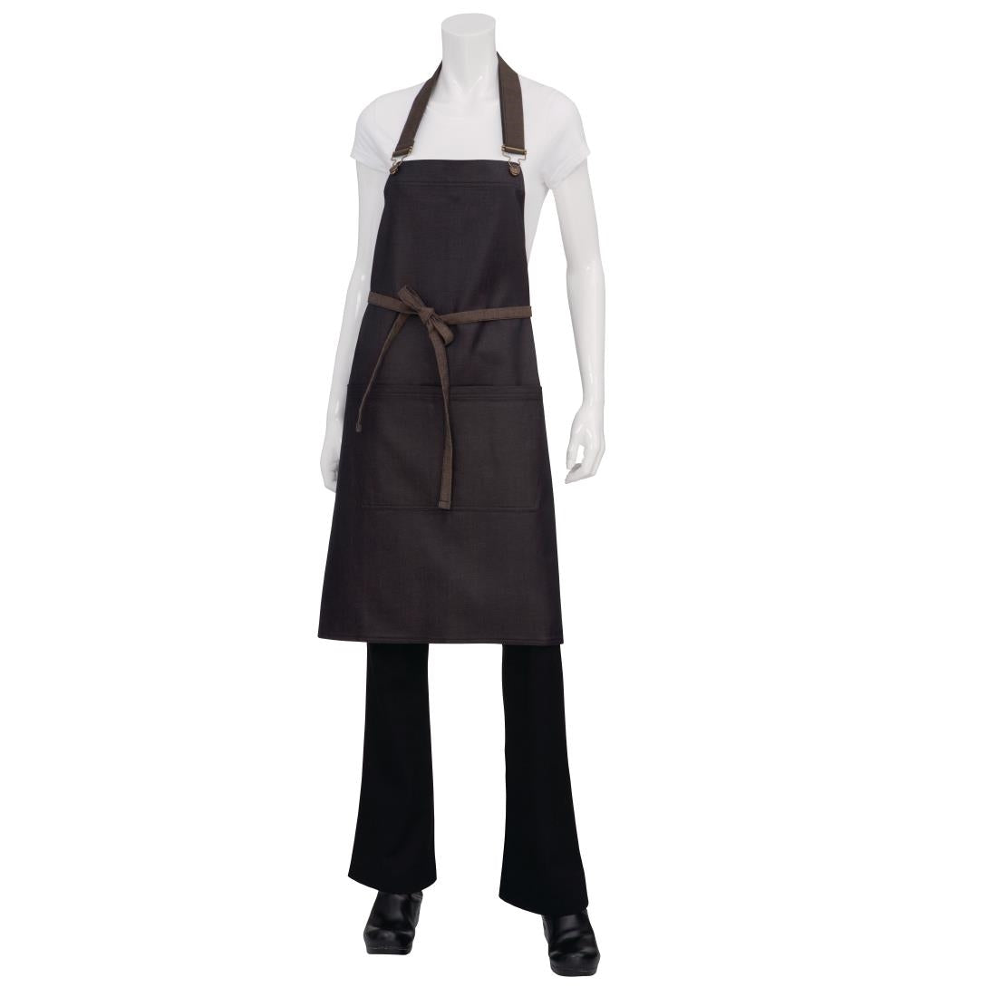 Chef Works Urban Boulder Bib Apron Black/Brown