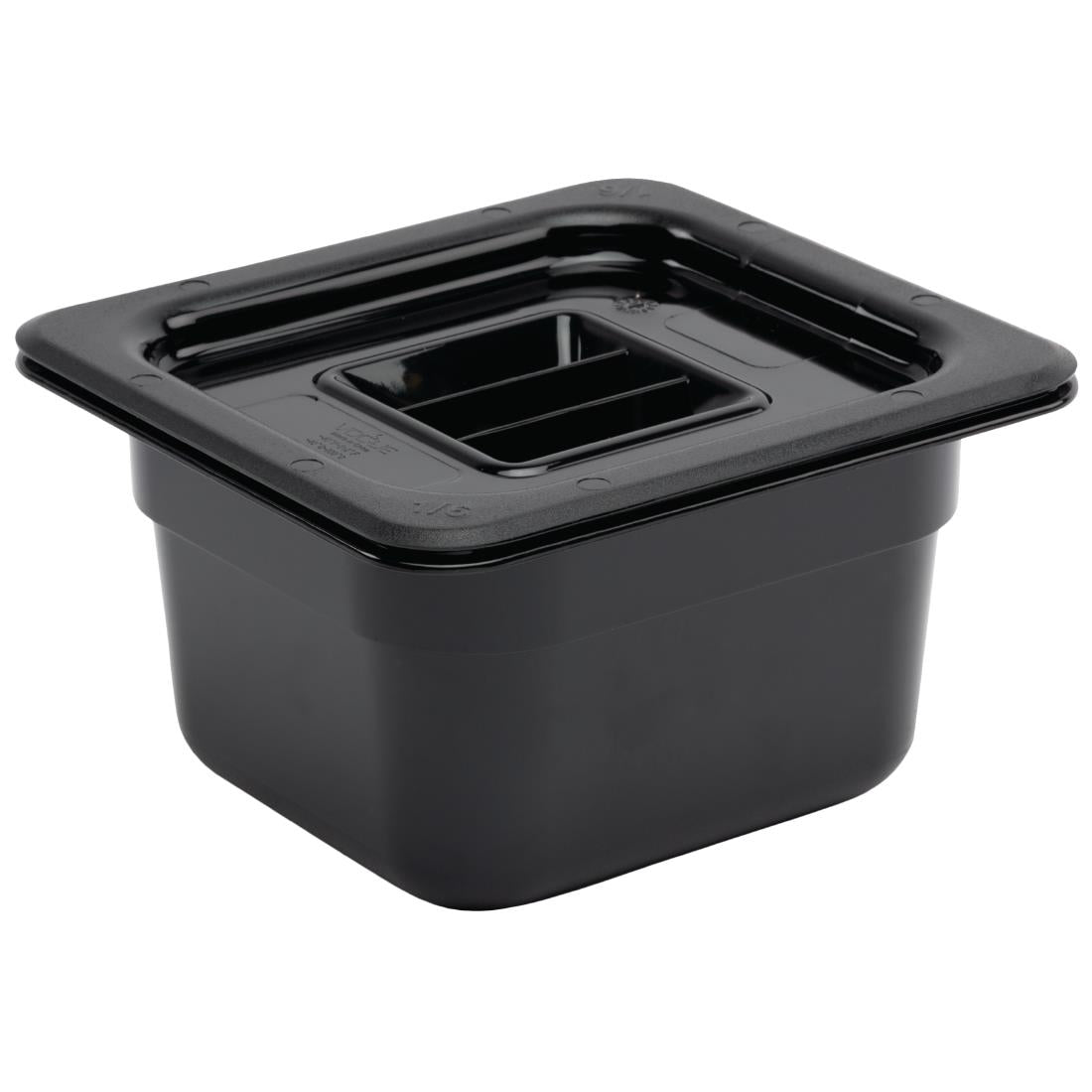 Vogue Polycarbonate 1/6 Gastronorm Container 100mm Black