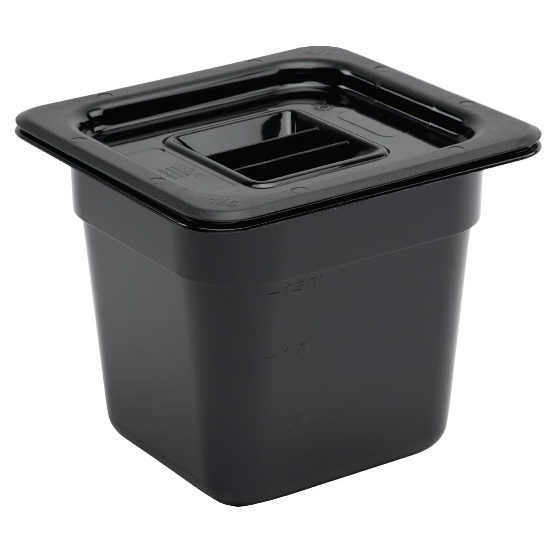 Vogue Polycarbonate 1/6 Gastronorm Container 150mm Black