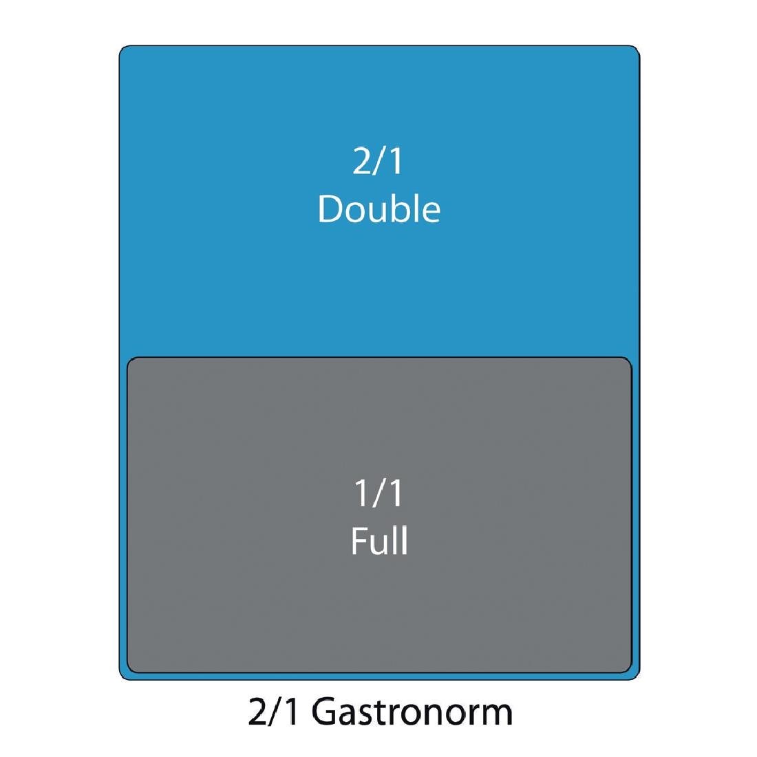 Vogue Stainless Steel 2/1 Gastronorm Tray 20mm