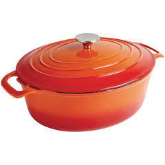 Vogue Oval Casserole Dish Orange 5Ltr