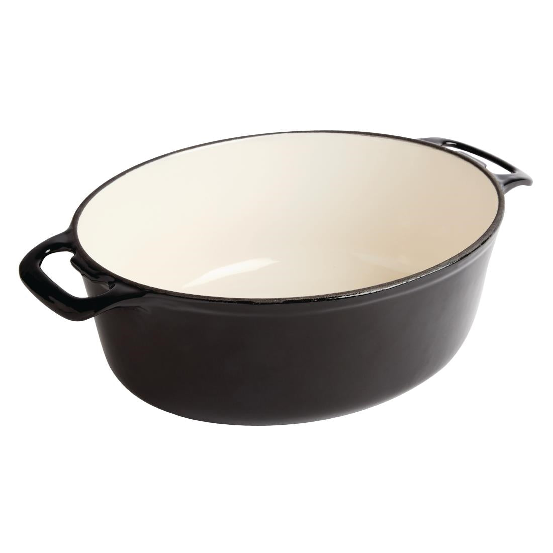 Vogue Oval Casserole Dish Black 6Ltr