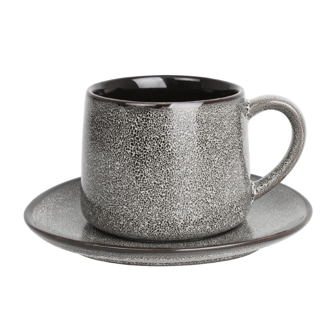Olympia Mineral Triangular Cappuccino Saucers Grey Stone 150mm (6 Pack)