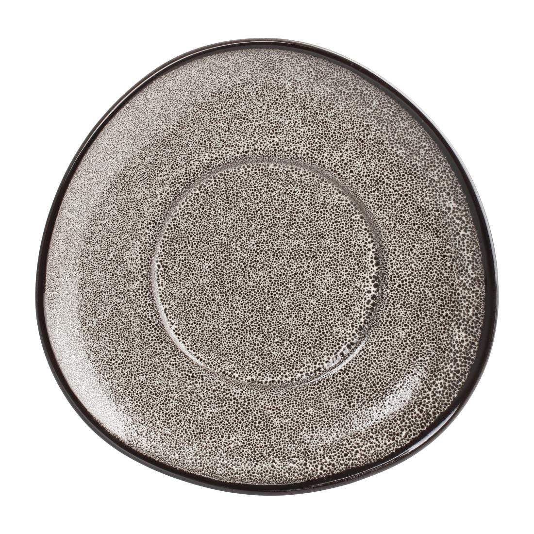 Olympia Mineral Triangular Cappuccino Saucers Grey Stone 150mm (6 Pack)