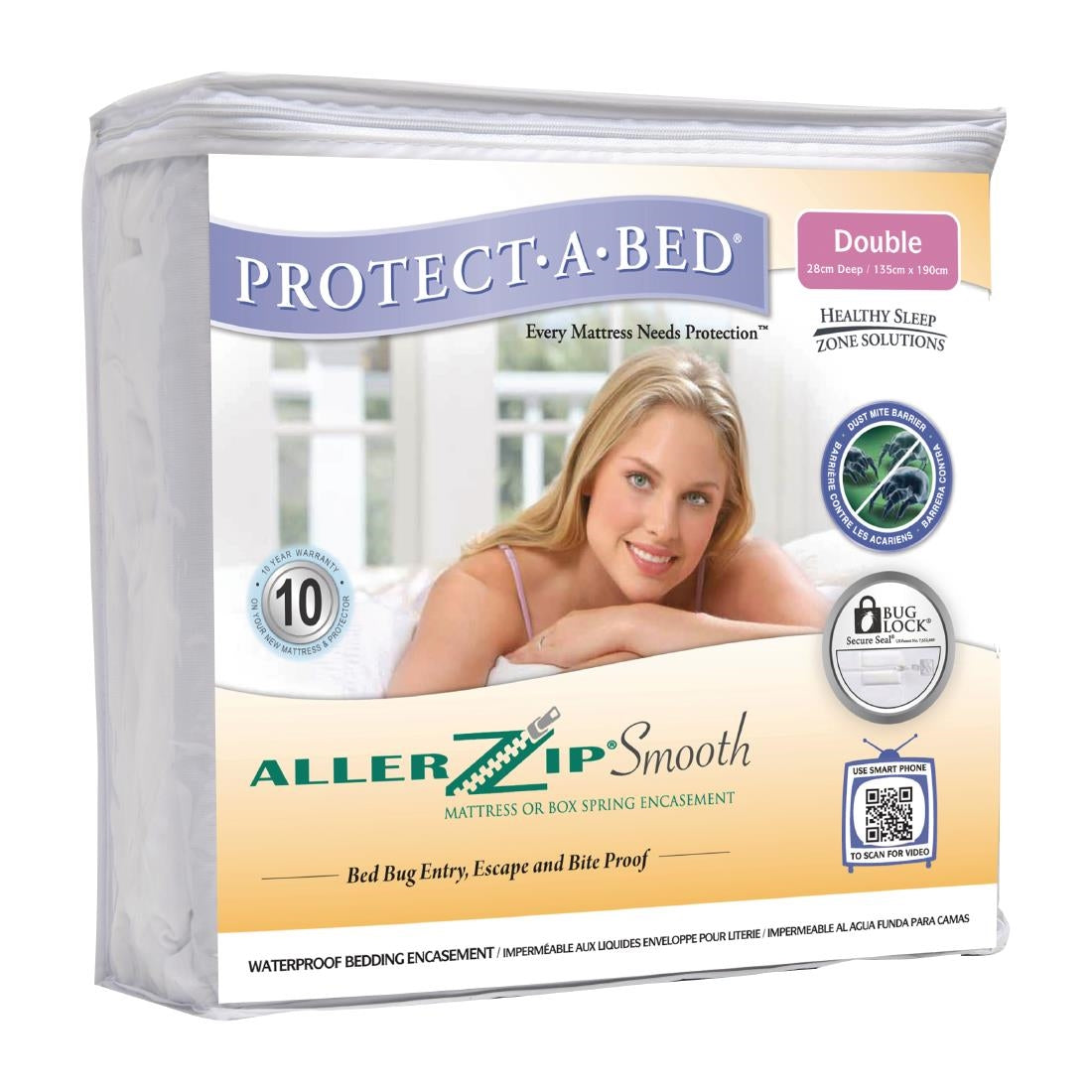 Mitre Comfort Allerzip Smooth Mattress Protector Encasement Single