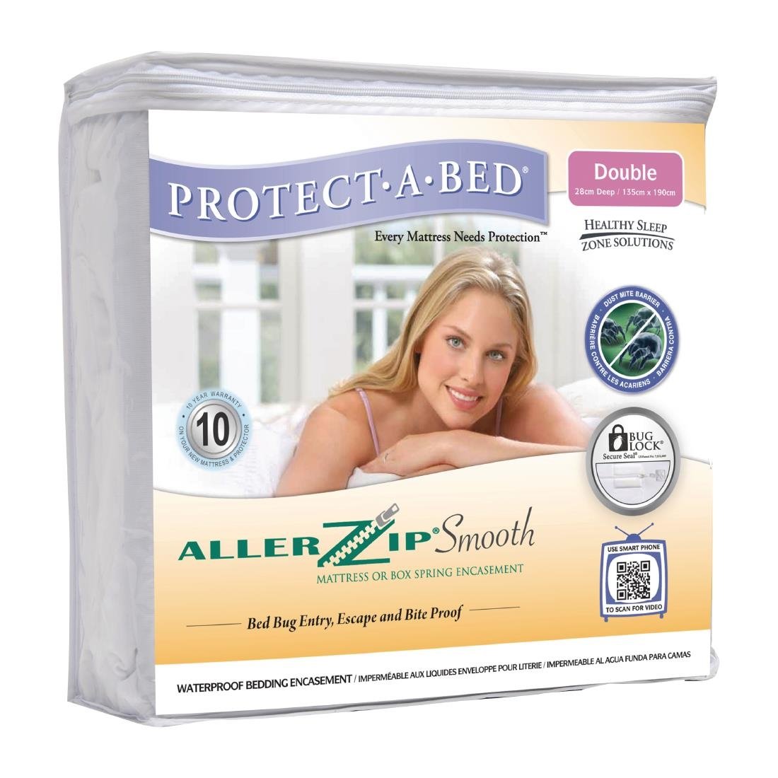 Mitre Comfort Allerzip Smooth Mattress Protector Encasement Super King