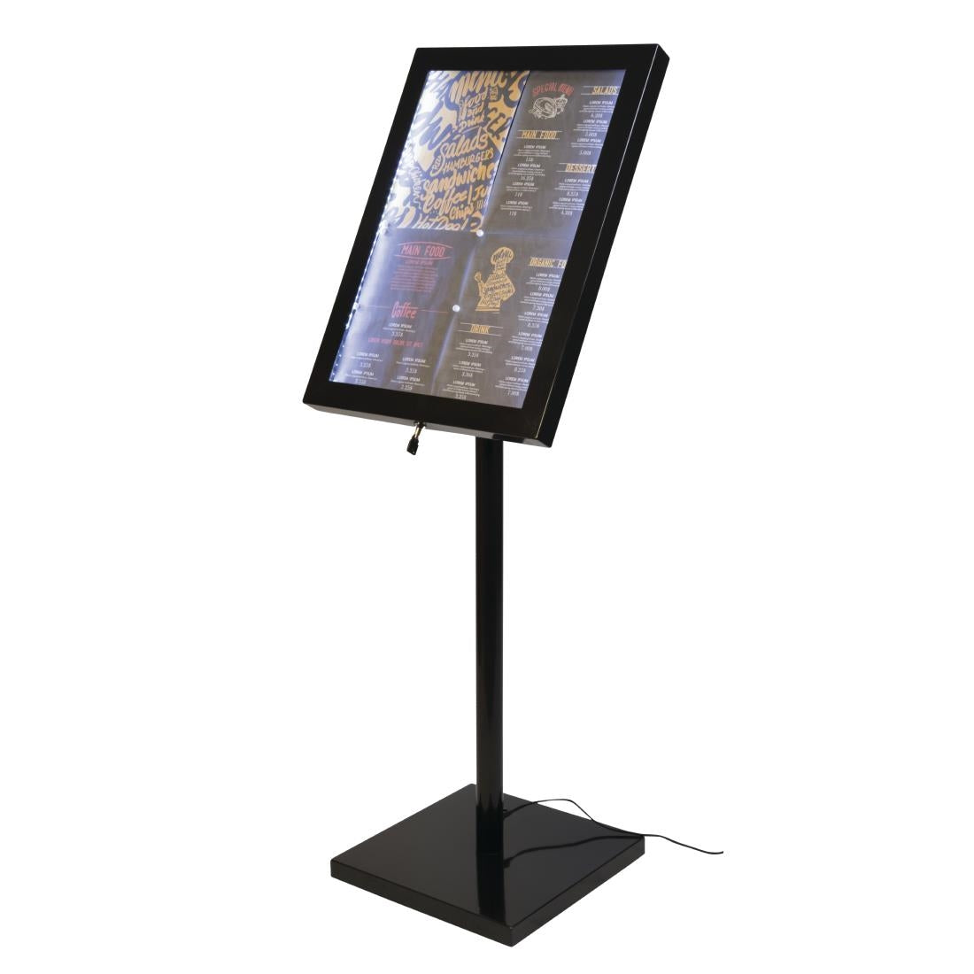 Securit LED Menu Display Case Black