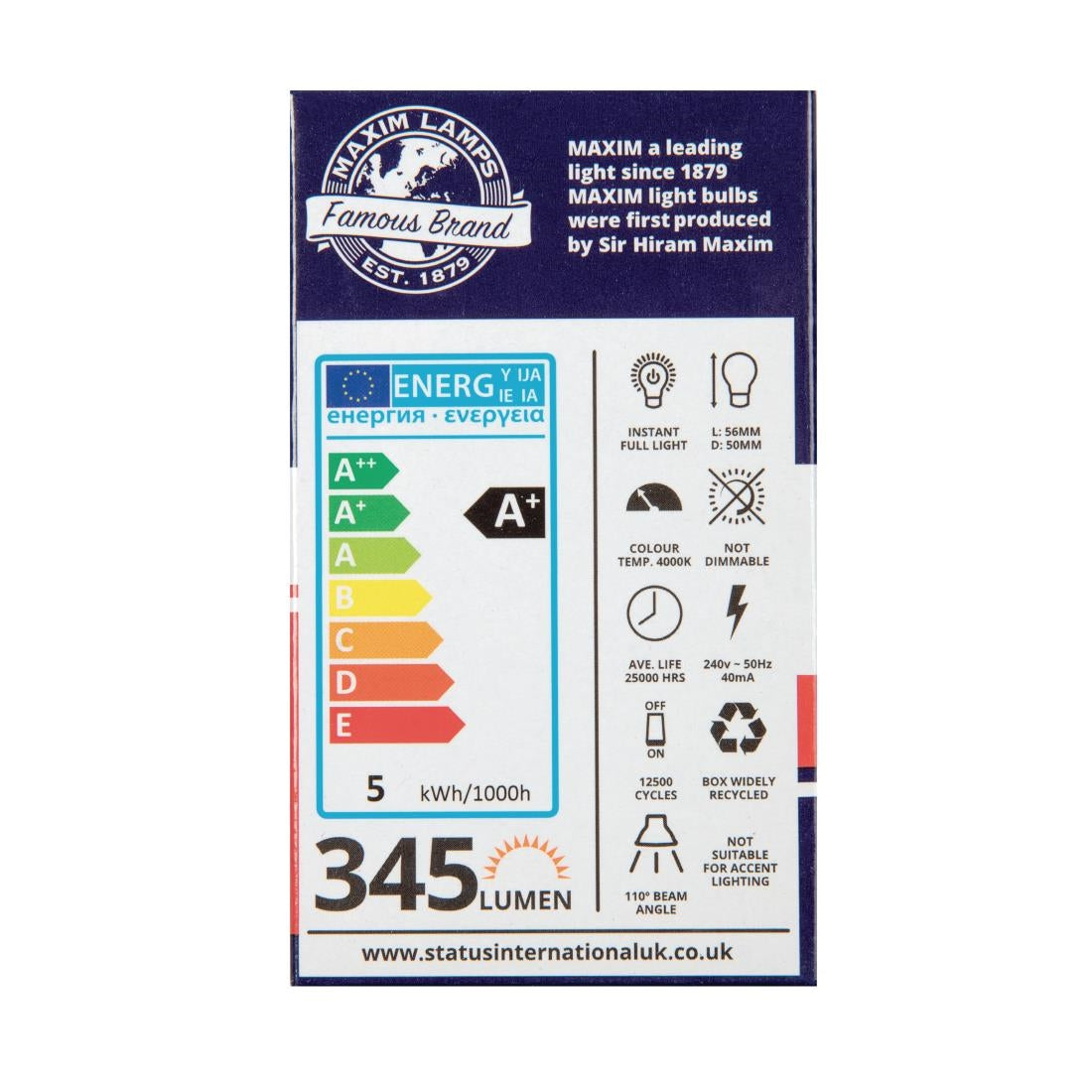 Status Maxim LED GU10 Pearl Cool White 5W (10 Pack)