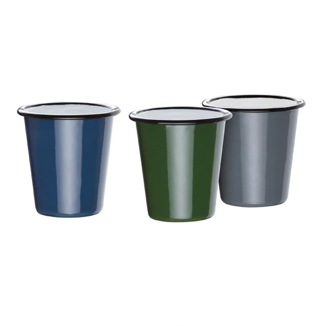 Olympia Enamel Tumblers Grey 310ml (6 Pack)