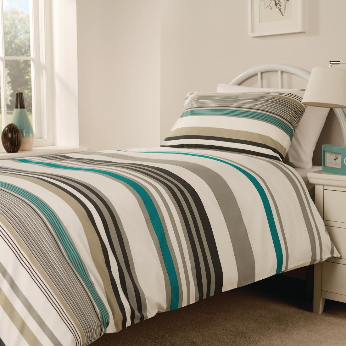 Mitre Essentials Madison Bedding Set Teal Double