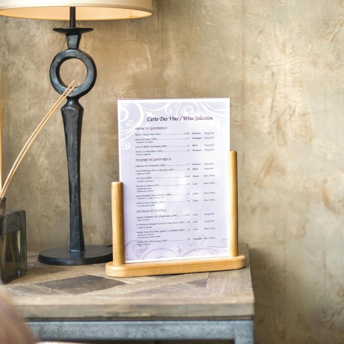 Securit Acrylic Menu Holder With Wooden Frame A4