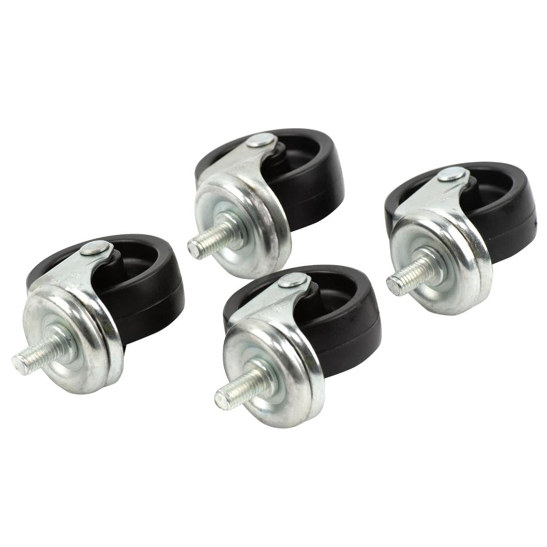 Beaumont Bottle Skip Castors Black Set of 4