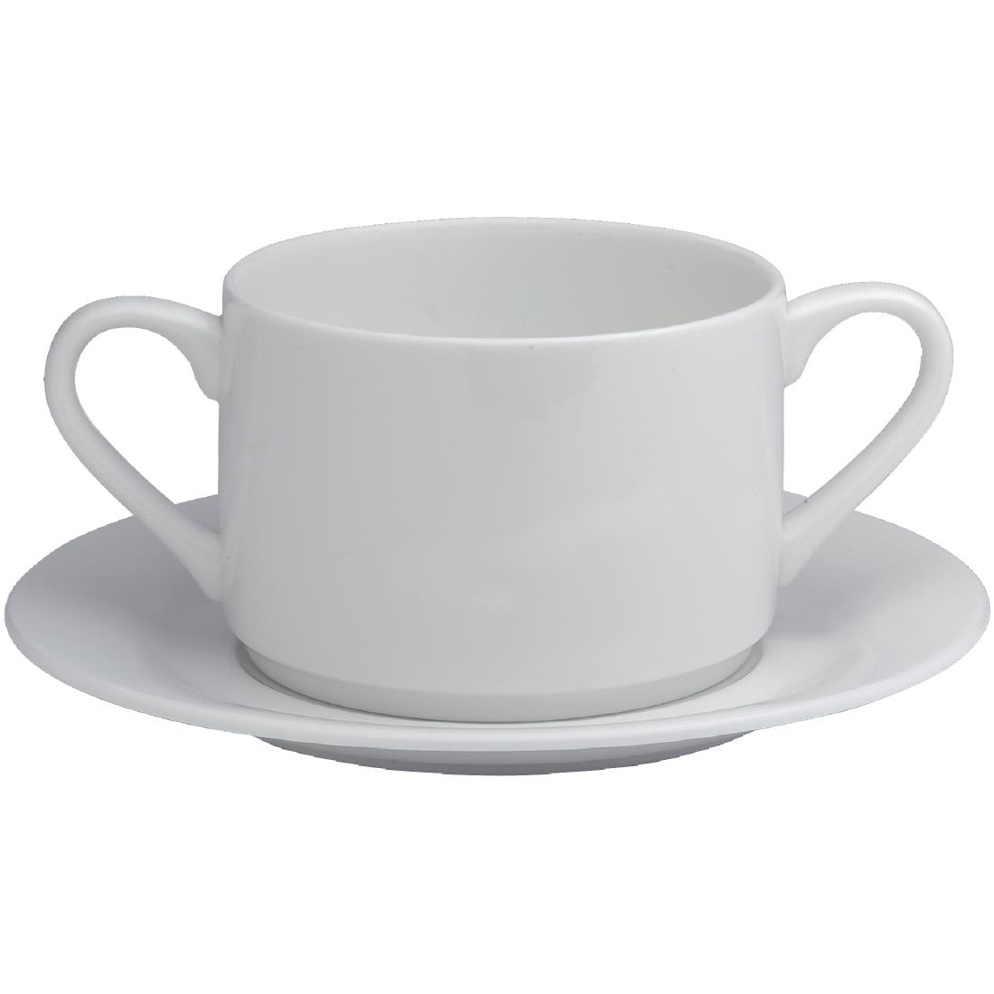 Elia Glacier Fine China Soup Cups Saucers 175mm (6 Pack)