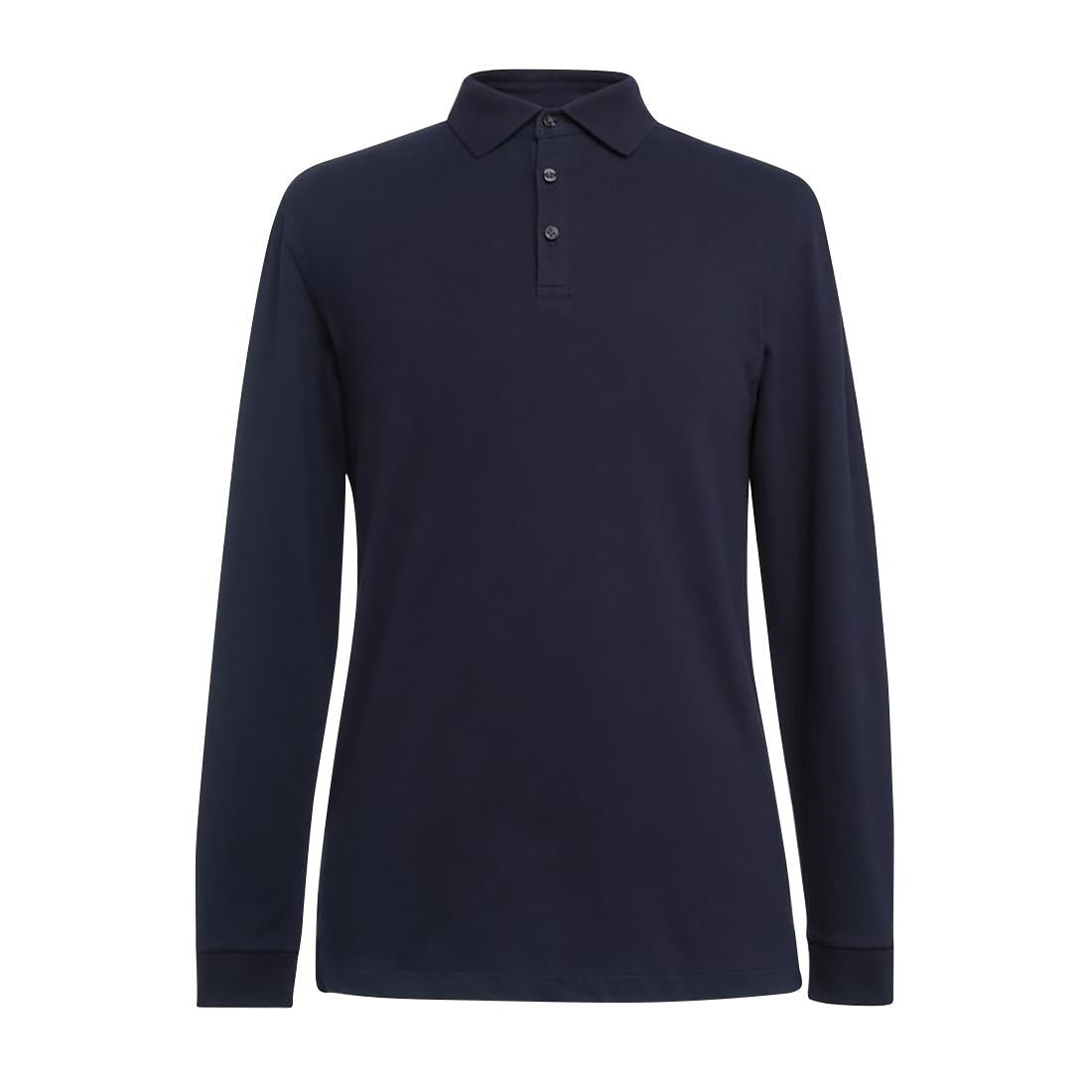 Brook Taverner Frederick Mens Long Sleeve Polo Shirt Navy Size S