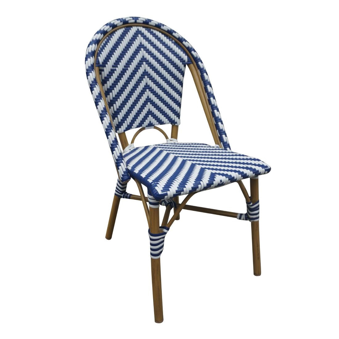 Rattan Side Chair Blue