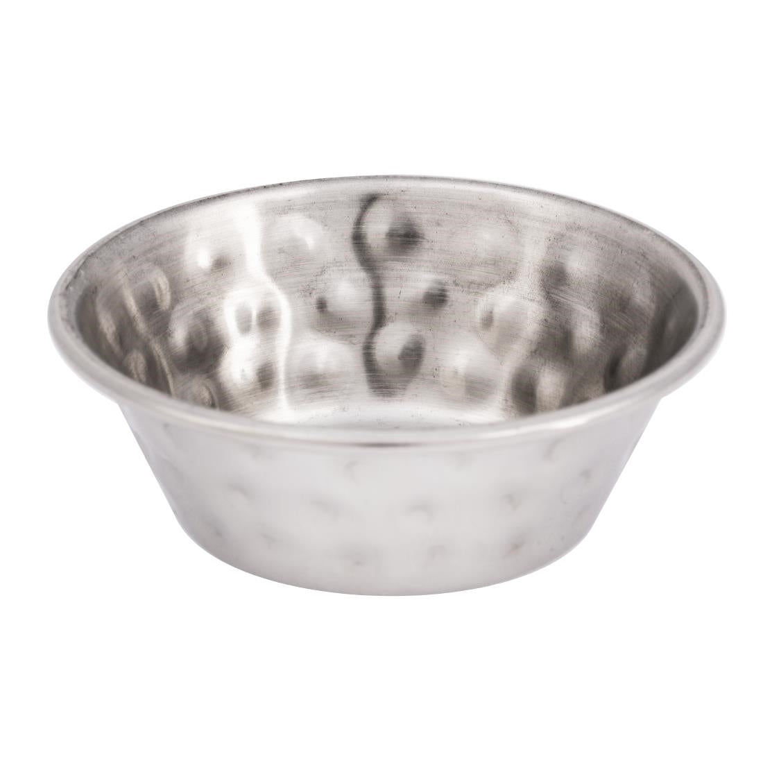 Olympia Hammered Stainless Steel Sauce Cups 45ml (12 Pack)