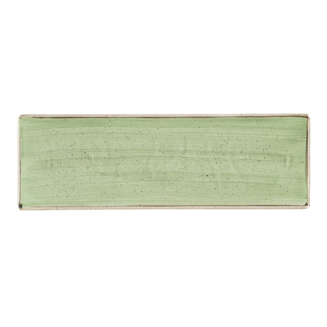 Churchill Stonecast Sage Green Oblong Plates 330 x 110mm (6 Pack)