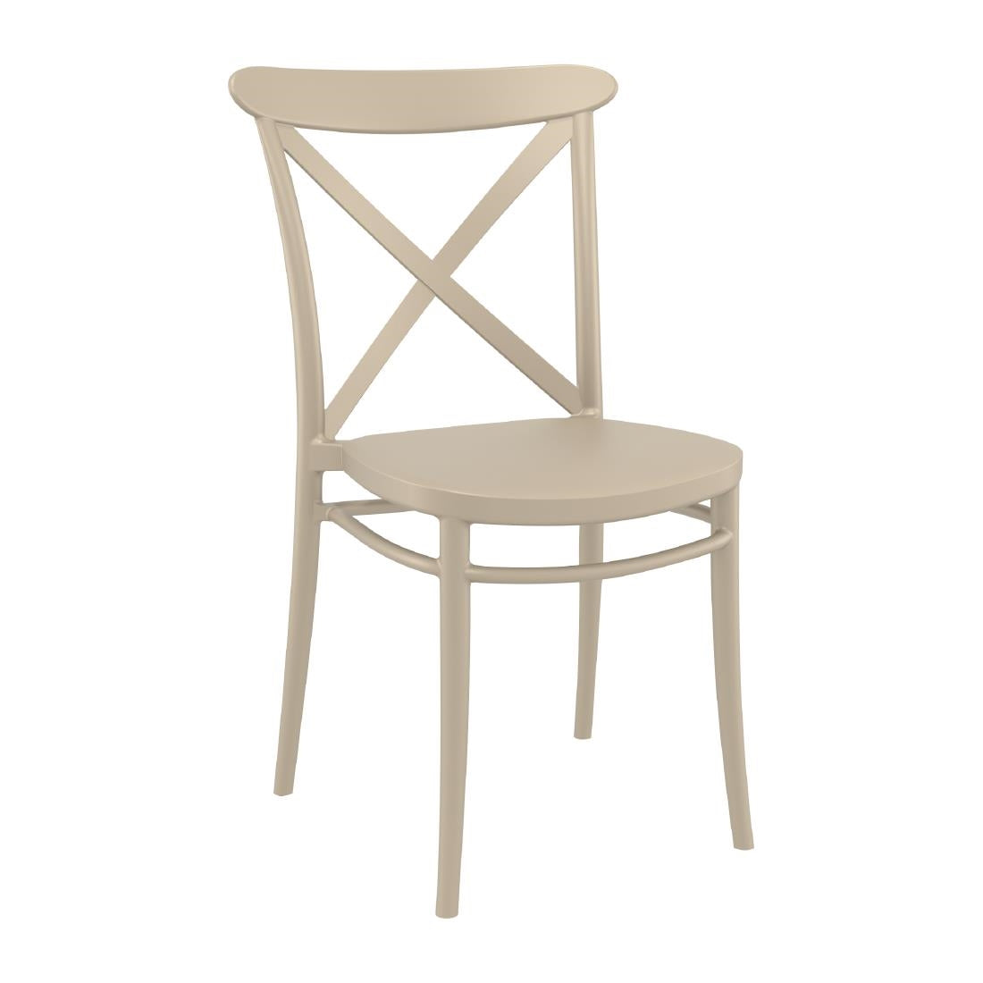 Cross Side Chairs Taupe (2 Pack)